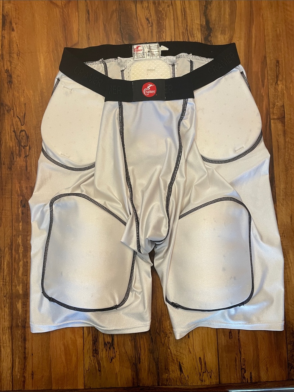 Frame Denim Men’s Padded Athletic Shorts in Silver and Black